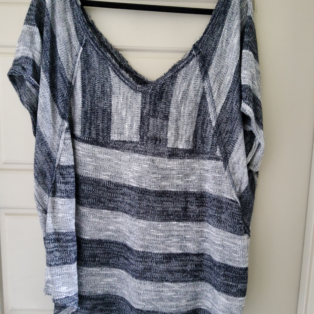 Seven 7 Luxe by Lane Bryant Grey and Black Knit Tunic Top Size 14/16 NWT